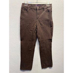 Gloria Vanderbilt Womens Brown Jeans 4P Slim Fit Mid-Rise Cotton Blend Denim